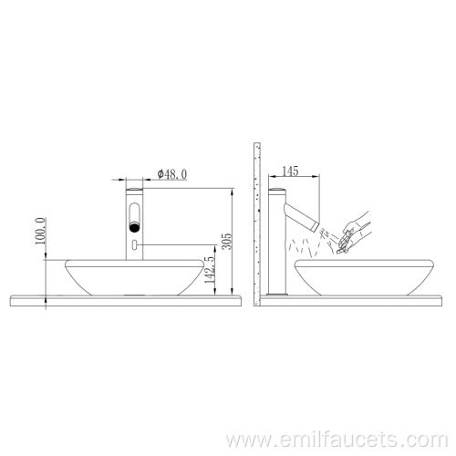 Tall bathroom sink sensor basin faucet tapware mixer